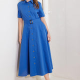 LUCKY ME WOVEN MIDI DRESS