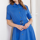 LUCKY ME WOVEN MIDI DRESS