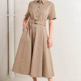 LUCKY ME WOVEN MIDI DRESS