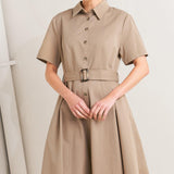 LUCKY ME WOVEN MIDI DRESS