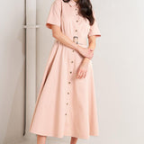 LUCKY ME WOVEN MIDI DRESS