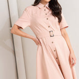 LUCKY ME WOVEN MIDI DRESS