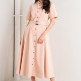 LUCKY ME WOVEN MIDI DRESS
