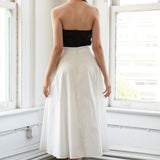 BLISSFUL BREEZE WOVEN MIDI DRESS