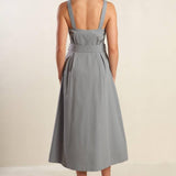 CALIFORNIA DREAMING WOVEN MIDI DRESS