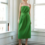 IN DOLLY WE TRUST WOVEN MIDI DRESS