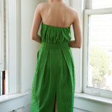 IN DOLLY WE TRUST WOVEN MIDI DRESS