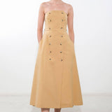 FOLLOW YOU EVERYWHERE WOVEN MIDI DRESS