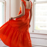SUNBEAM SPLENDOR WOVEN MIDI DRESS