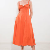 OCEANIC OPULENCE WOVEN MIDI DRESS