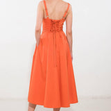 OCEANIC OPULENCE WOVEN MIDI DRESS