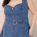 PRETTIEST BEHAVIOR DENIM MIDI DRESS