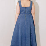 PRETTIEST BEHAVIOR DENIM MIDI DRESS