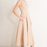 LIVING THE DREAM WOVEN MIDI DRESS