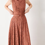 TRUE ROMANCE WOVEN LACE MIDI DRESS