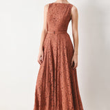 TRUE ROMANCE WOVEN LACE MIDI DRESS