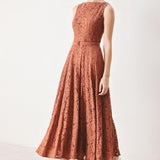 TRUE ROMANCE WOVEN LACE MIDI DRESS