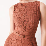 TRUE ROMANCE WOVEN LACE MIDI DRESS