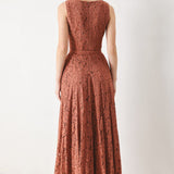 TRUE ROMANCE WOVEN LACE MIDI DRESS