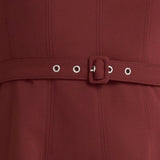 LIVING THE DREAM WINE WOVEN MIDI DRESS