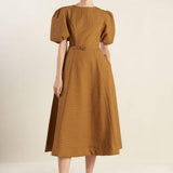 CAN'T STOP ME WOVEN MIDI DRESS