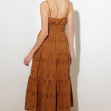 LUMINOUS BLISS WOVEN EYELET MIDI DRESS