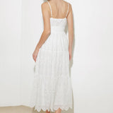 LUMINOUS BLISS WOVEN EYELET MIDI DRESS