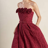 GLORIOUS SHINE WOVEN MIDI DRESS