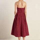 GLORIOUS SHINE WOVEN MIDI DRESS