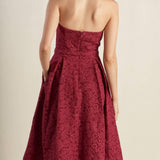 GLORIOUS SHINE WOVEN MIDI DRESS