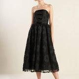 CONFIDENCE GAME LACE MIDI DRESS