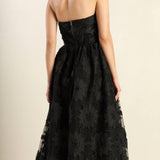 CONFIDENCE GAME LACE MIDI DRESS