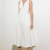 FANCIFUL ESCAPES WOVEN MIDI DRESS