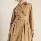 FALLING LEAVES WOVEN MIDI TRENCH COAT