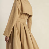 FALLING LEAVES WOVEN MIDI TRENCH COAT