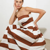 EVERYDAY HUSTLE RUST WOVEN MIDI DRESS