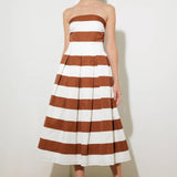 EVERYDAY HUSTLE RUST WOVEN MIDI DRESS