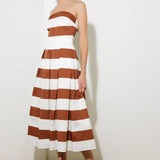 EVERYDAY HUSTLE RUST WOVEN MIDI DRESS