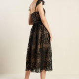 KNOW YOU BETTER LACE WOVEN MIDI DRESS