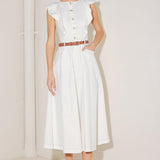 SOFT POWER STORY WOVEN MIDI DRESS