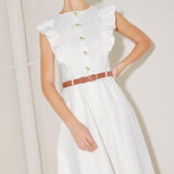 SOFT POWER STORY WOVEN MIDI DRESS