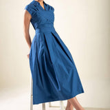 DREAMY IMPRESSION WOVEN MIDI DRESS