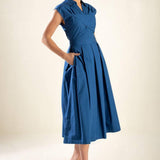 DREAMY IMPRESSION WOVEN MIDI DRESS
