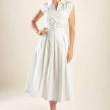 DREAMY IMPRESSION WOVEN MIDI DRESS