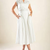 DREAMY IMPRESSION WOVEN MIDI DRESS