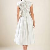 DREAMY IMPRESSION WOVEN MIDI DRESS