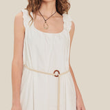 RIVERSIDE SIPS WOVEN MIDI DRESS