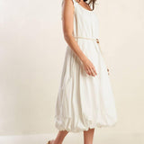 RIVERSIDE SIPS WOVEN MIDI DRESS