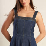 TERRIFIC TIMING DENIM MIDI DRESS