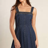TERRIFIC TIMING DENIM MIDI DRESS